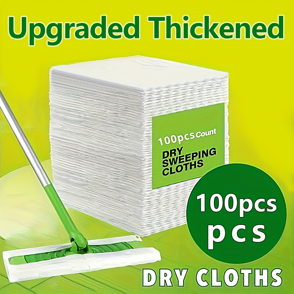 100 Disposable Dust Removal Cloths for Household Use, Electrostatic Mop for Cleaning Floor Tiles And Surfaces