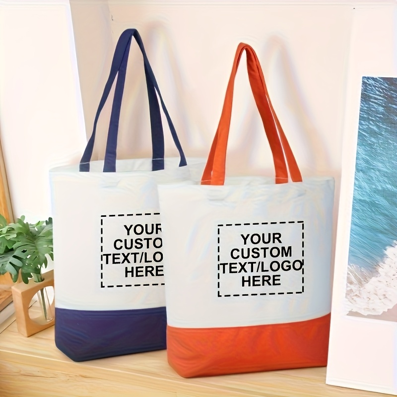 10pcs Custom Canvas Tote Bags with Personalized Patchwork