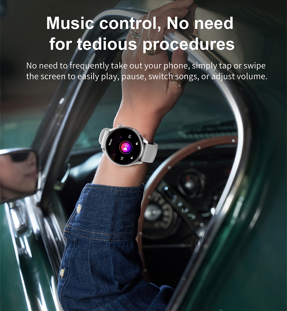 Reloj Inteligente para Hombres de 3.89 cm Pantalla HD 360*360, Batería de 280mAh, Deportes al Aire Libre y Fitness con Notificaciones, Control de Música, Visualización del Clima, Llamadas Inalámbricas - NUEVO 2024
