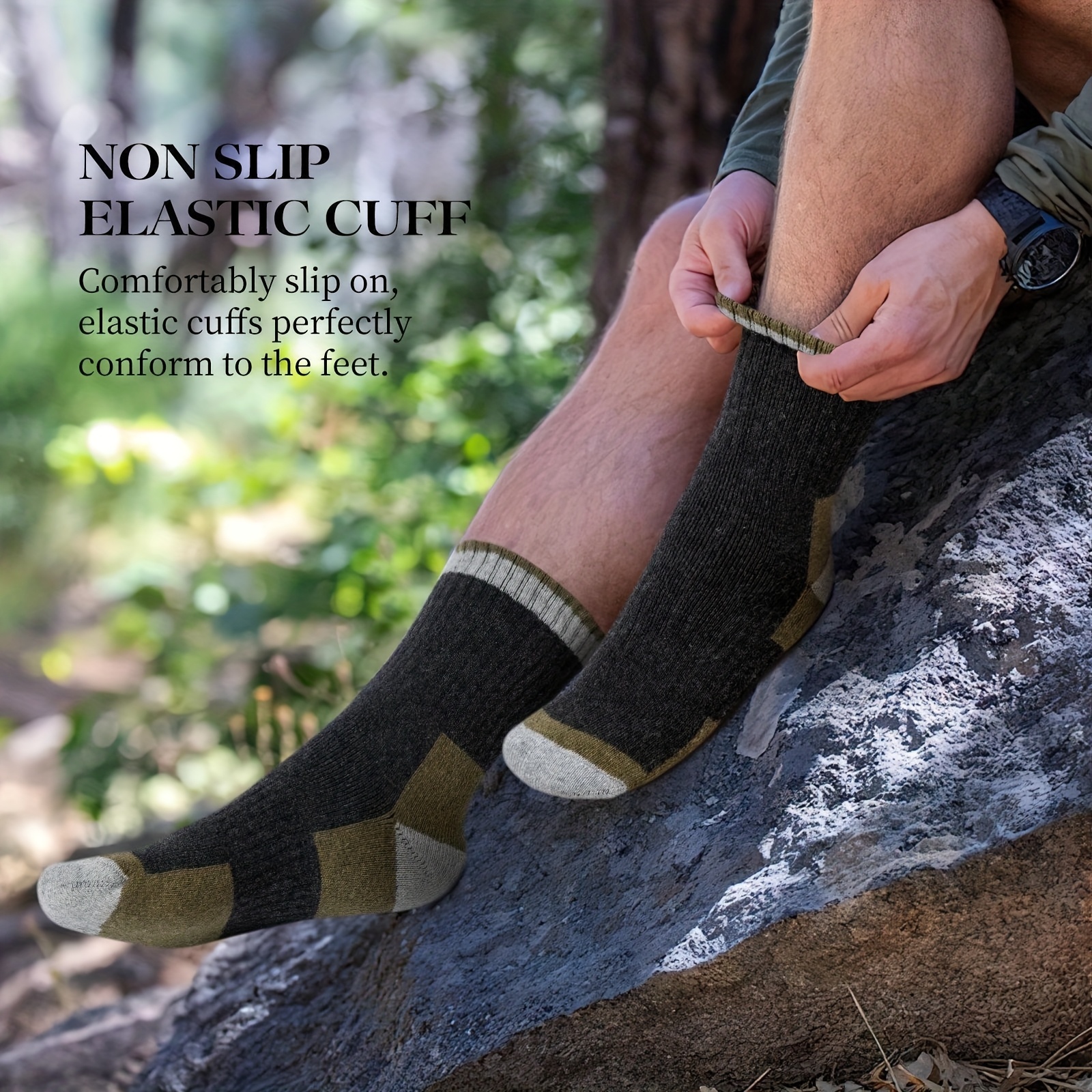 5 Pairs Winter Wool Socks, Thick Warm Towel Bottom