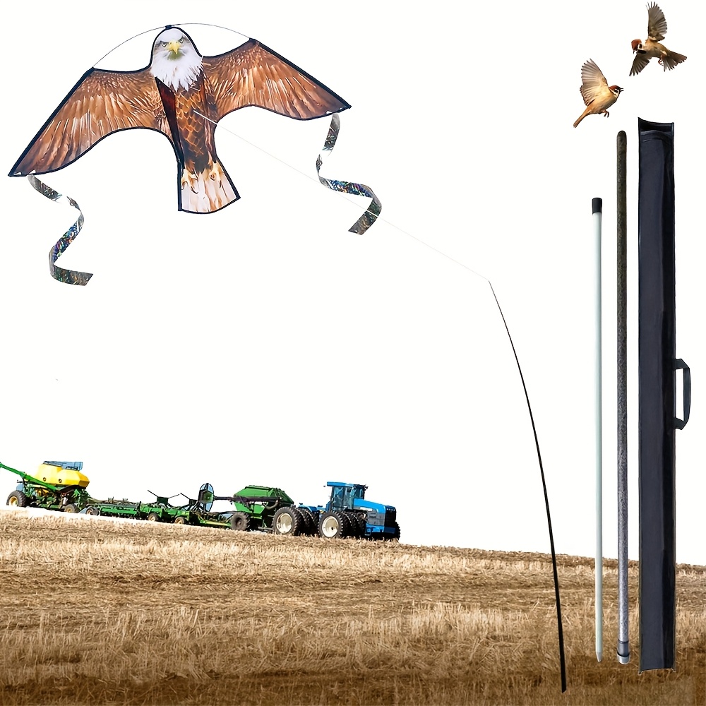 new bald   kite with telescopic rod set protecting gardens   crops and fishponds