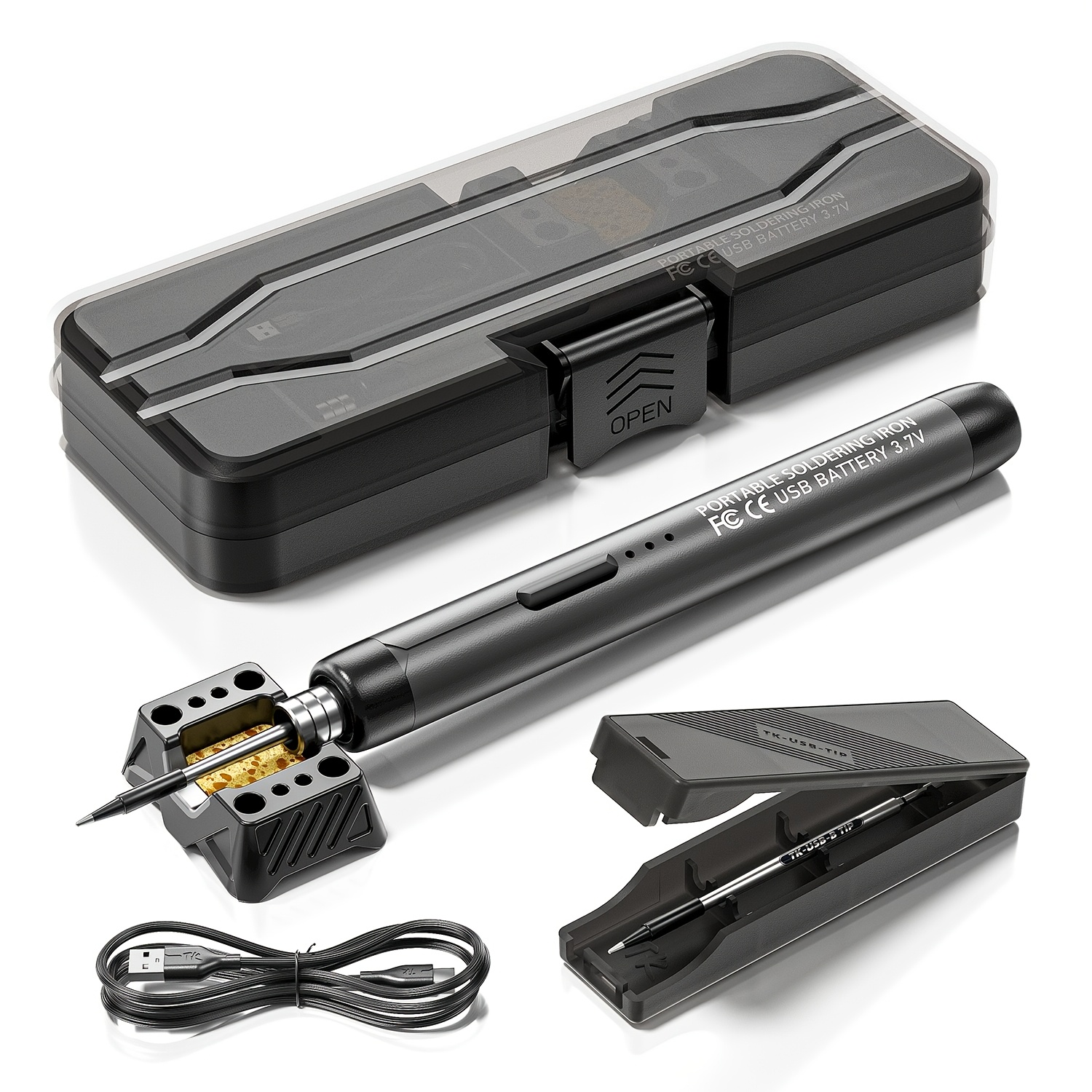 TEMU Usb Soldering, Usb Portable Soldering Gun Kit With 3 Temperature Settings, Soldering, Stand, And Storage Box - Suitable For Efficient Diy