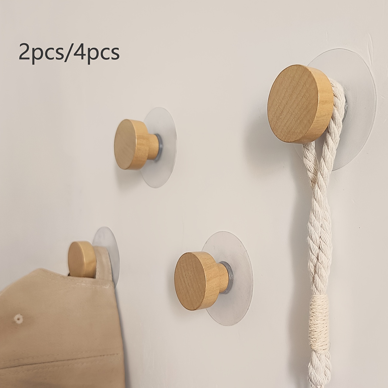 

Easy-install Wooden Wall Hook - Geometric Design For Clothes, Coats, Hats, Scarves & Towels - Paint-finished, Self-adhesive For Bedroom & Cabinet Doors