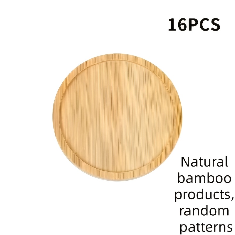 E-shop 16er Set Bambus Untersetzer im Mosaik-Design, passend für die meisten Pflanzgefäße, für Zuhause, Büro, Schreibtisch und Esszimmer,