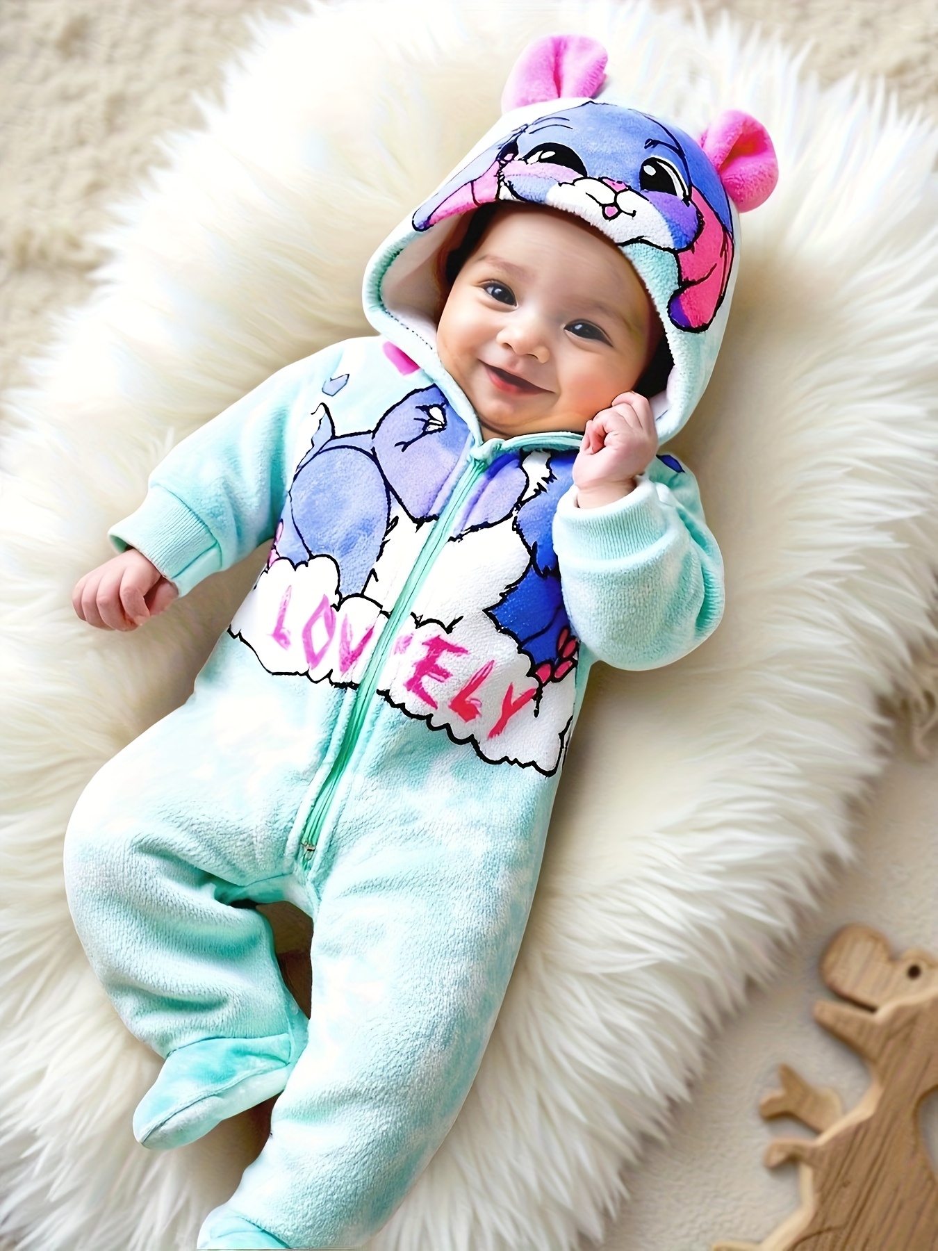Lichtgroene tie-dye pluche romper voor pasgeboren meisjes
