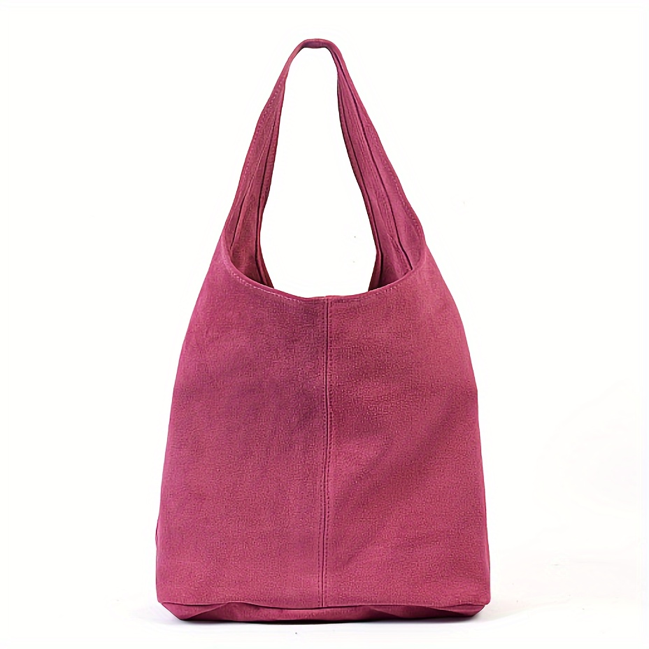 

Tote Bag, Large Capacity, Simple And Elegant Design Unisex, Shoulder Bag For Daily Use Leather Suede Hobo Bag