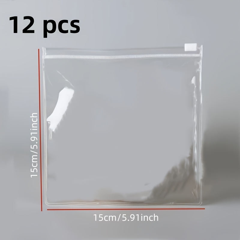 5pcs 10pcs 12pcs Clear Pvc Zipper Lock Bags, 6x6inch (15x15cm) Anti-oxidation Jewelry Storage, Resealable Tarnish Prevention Pouches For Earrings, Rings, And Small Additions