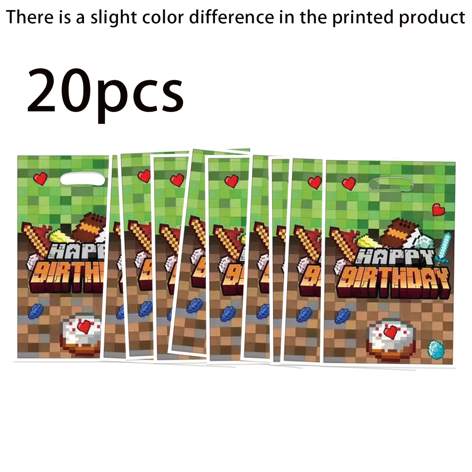 TEMU Sacchetto Bomboniera con Motivo a Cuore e Torta Pixel - Plastica Resistente, Sacchetto Regalo per Feste, Sacchetto di Plastica Portatile con ,