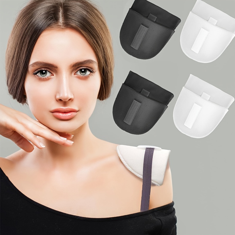 

4 Pairs Set-in Shoulder Pads Thickness 1.5cm Breathable Sponge Pads, Shoulder Enhancer For Women Men, High Low Shoulders Blazer Suit T-shirt (black+white)