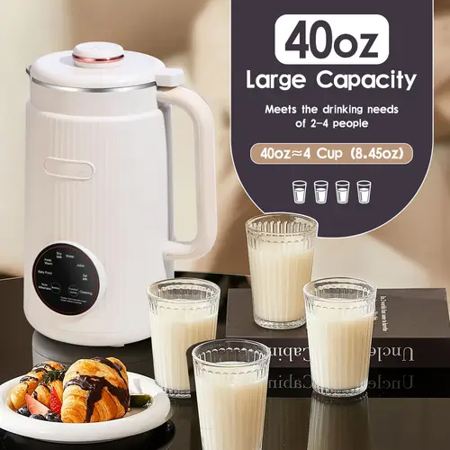 machine 40oz 1200ml homemade almond oat soy milk machine maker with nut milk bag soy milk maker with delay start cleaning boil water