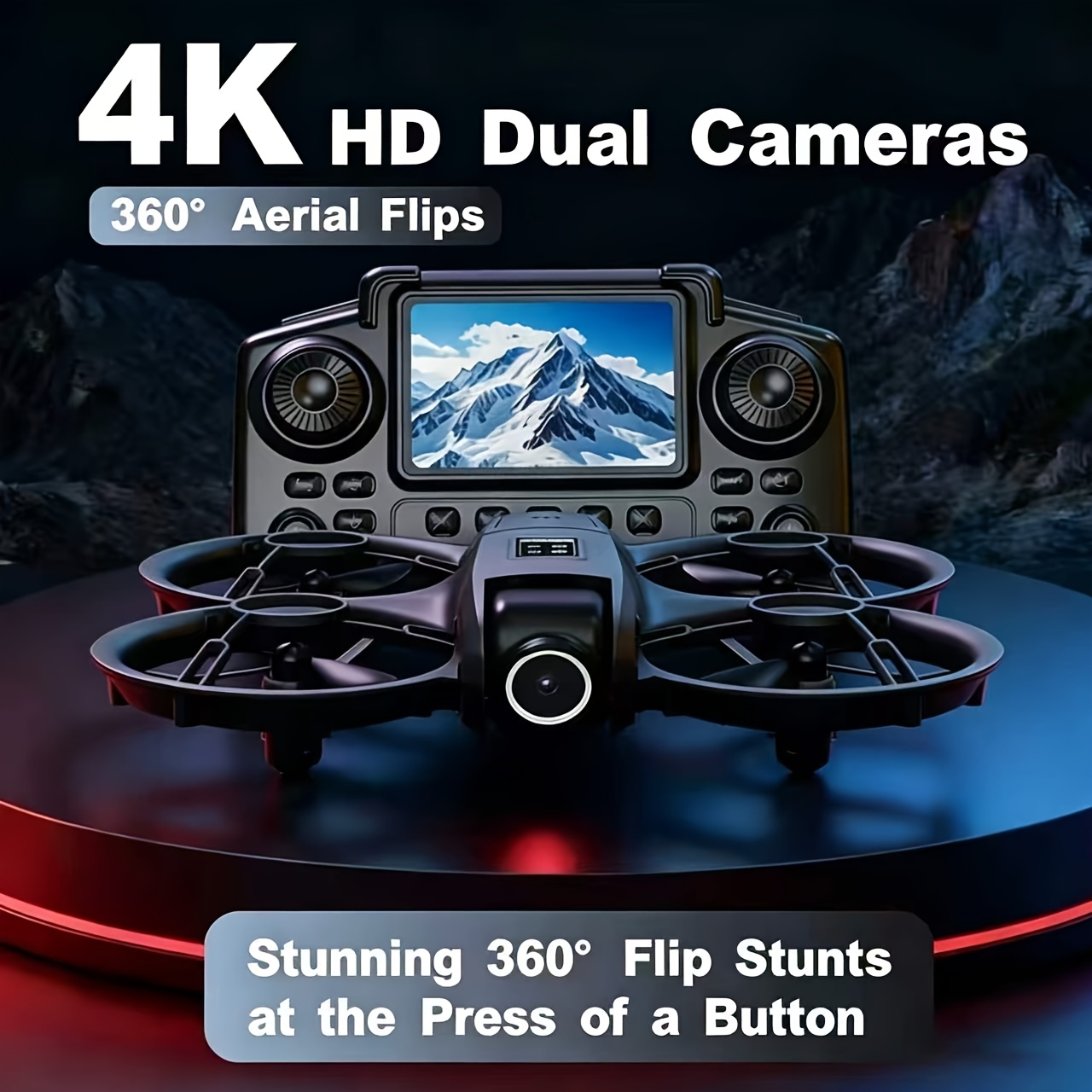 TEMU 2026 New Professional Rc Drone With 2 Batteries | Dual Camera Double Folding Rc Height Hold Remote Control, Holiday Gift For Indoor And Outdoor,