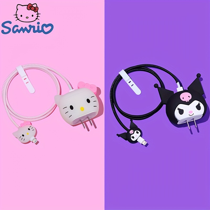 

2pcs Cute Cartoon Series Fast Charger Protector For 18w 20w 14 13 12 11 Pro Max Fast Charging Cable Charger Head Cover Cable Accessory Data Cable Protective Sleeve