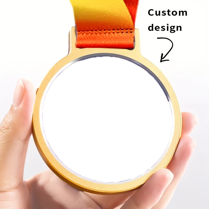 E-shop 1 Stück Personalisiertes Glas-Metall Anhänger-Tag, Gold/Silber/Bronze Medaille, Zinklegierung Material, Sportwettbewerbsmedaille, , Fußball,