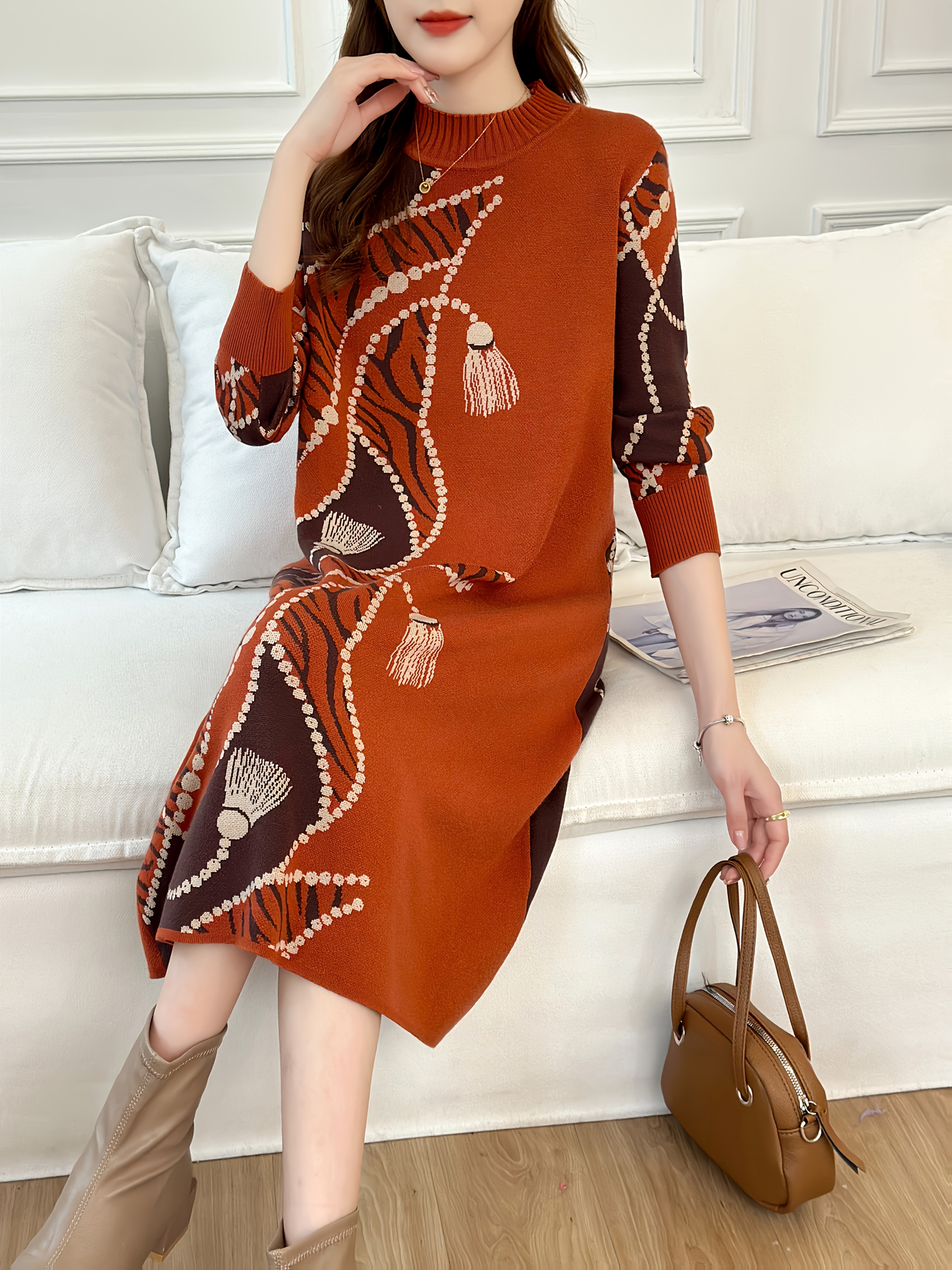 moms dress middle aged elderly women autumn winter - Temu United Kingdom