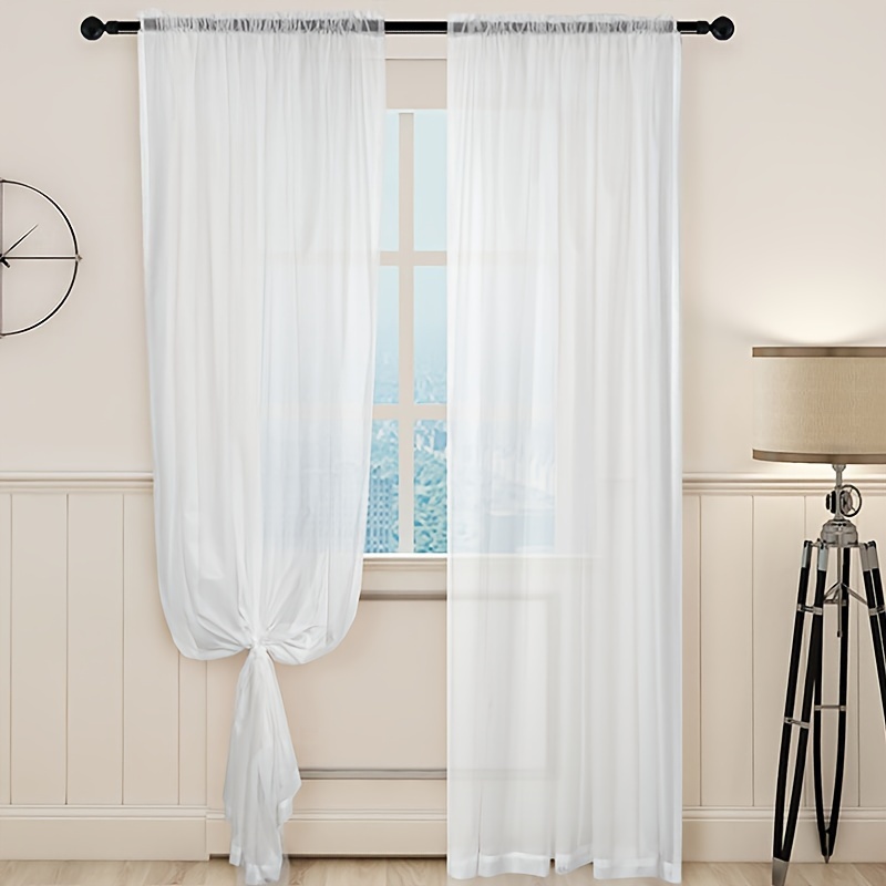 

Elegant Sheer Curtain Panel - Lightweight, Rod Pocket Design For Bedroom & Living Room Decor