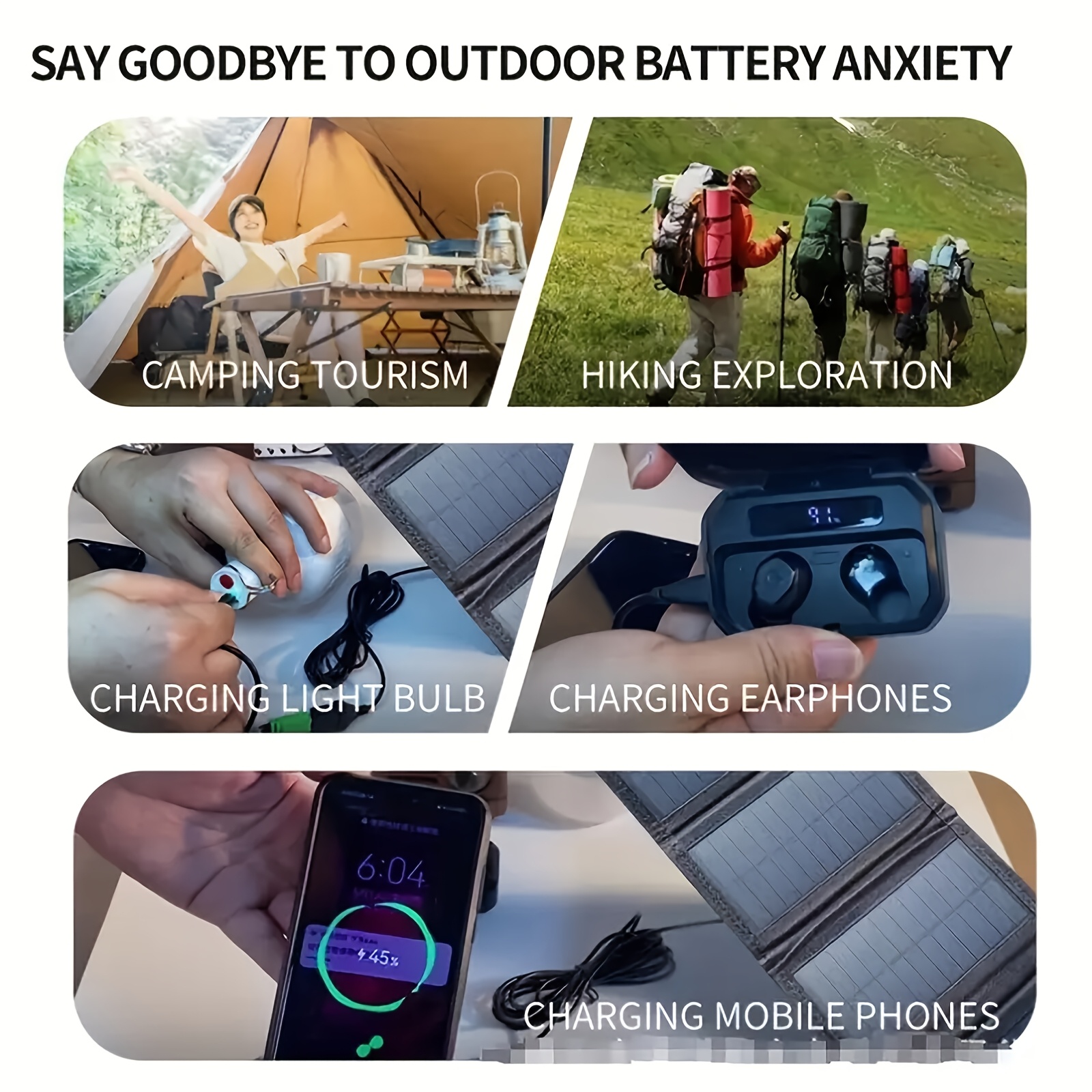 Portable RV Solar Charging Panel with USB Output