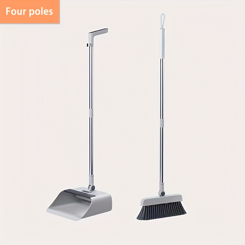 TEMU 3-in-1 Heavy-duty Broom And Dustpan Set With Long Handle - Indoor & Outdoor Cleaning, Ideal For Home, Office, School Dorms, 3in 1 Broom, Dustpan Combo, Long Handle, Heavy-duty, Cleaning Tools