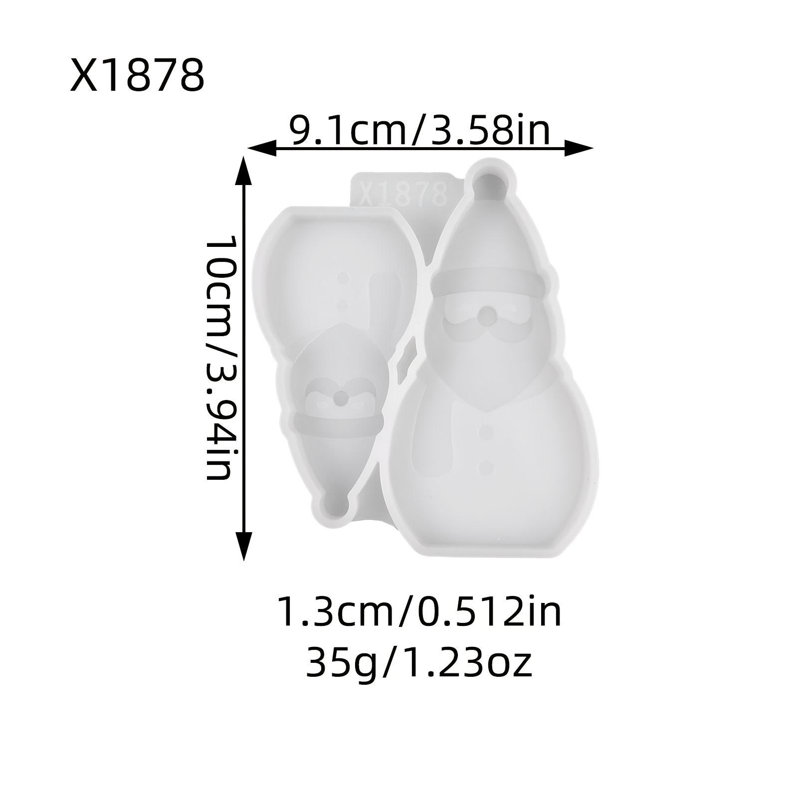 TEMU Large And Small Snowman Santa Figurine Molds, Scented Candle Resin Gypsum Figurine Christmas Decoration Molds, Handmade Diy Christmas Atmosphere