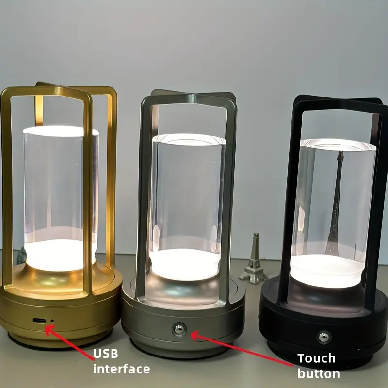 1pc rechargeable crystal table lamp 2000 mah led retro table lamp cordless led table lamp outdoor camping atmosphere night light crystal lamp crystal lantern stall bar decoration table lamp bedside table lamp three color dimming touch suitable for indoor outdoor led portable table lamp suitable for home decoration room decoration living room decoration camping party party decoration Product details 0