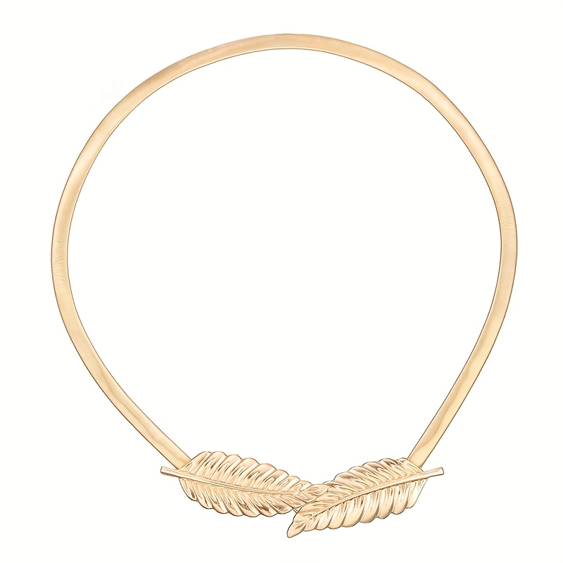 womens adjustable elastic metal waist belt leaf - Temu Mauritius