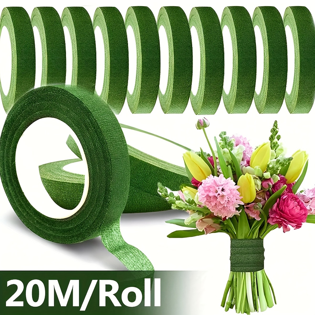 

2 Rouleaux de , 20M , de -adhésif bouquets, de tiges, artisanat de , décorations de , matériau en