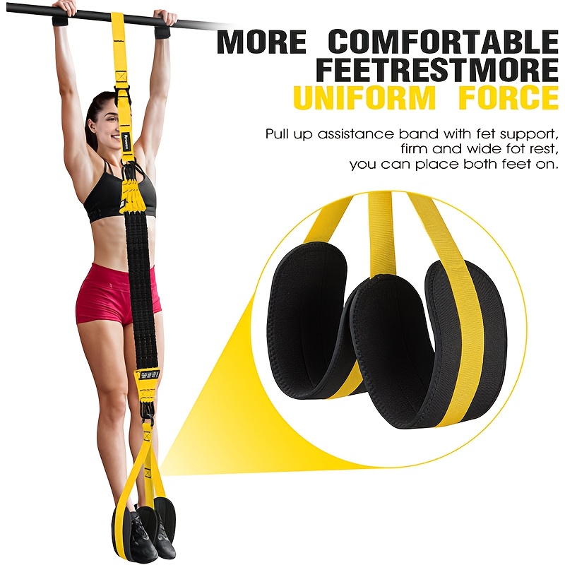 136.08KG Heavy Duty Pull Up Assistance Bands with Adjustable Height & Feet Rest Pull Up Bar - Resistance Training System for Home Gym, Strength Workouts, Pull-Ups & Chin-Ups - Pink/Blue/Yellow Color Options, Durable Latex Exercise Bands for All Fitness Levels (Beginners to Advanced), Gym Equipment, Workout Equipment Home, Exercise Equipment For Home Workout, Gym Equipment For Home, Home Gym Equipment, Work Out Equipment For Home, Ab Workout Equipment, Resistance Training Equipment