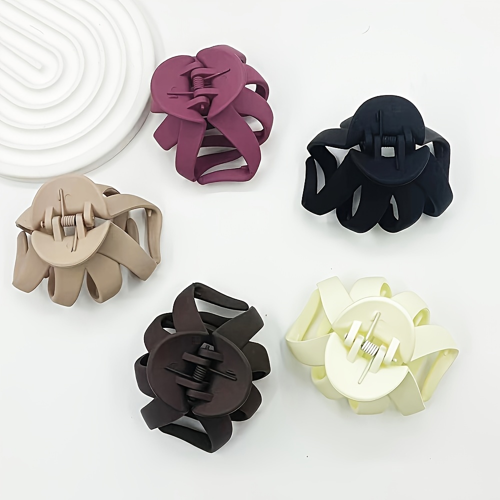 Image of 5pcs Matte Octopus Claw Hair Clips Hair Styling Accessories Gifts For Women