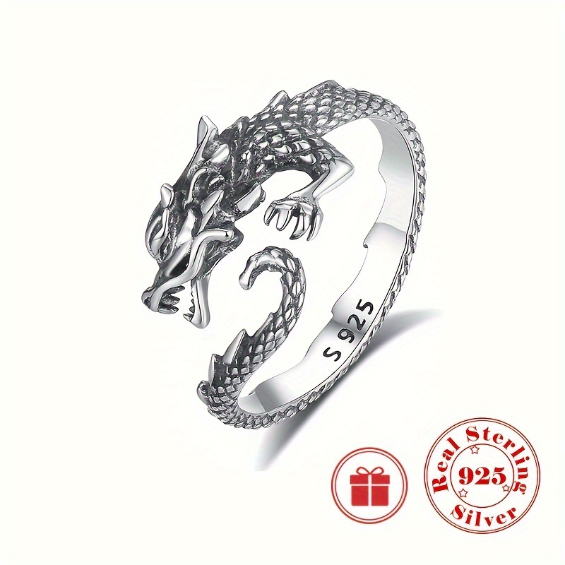 1pc Creative Dragon Design Alloy Cigarette Holder Ring For Men's