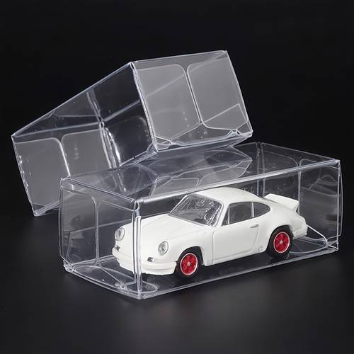 50 stück transparente pvc-präsentationsboxen für auto-modelle im maßstab 1/64, mit deckel, schmuckkästchen