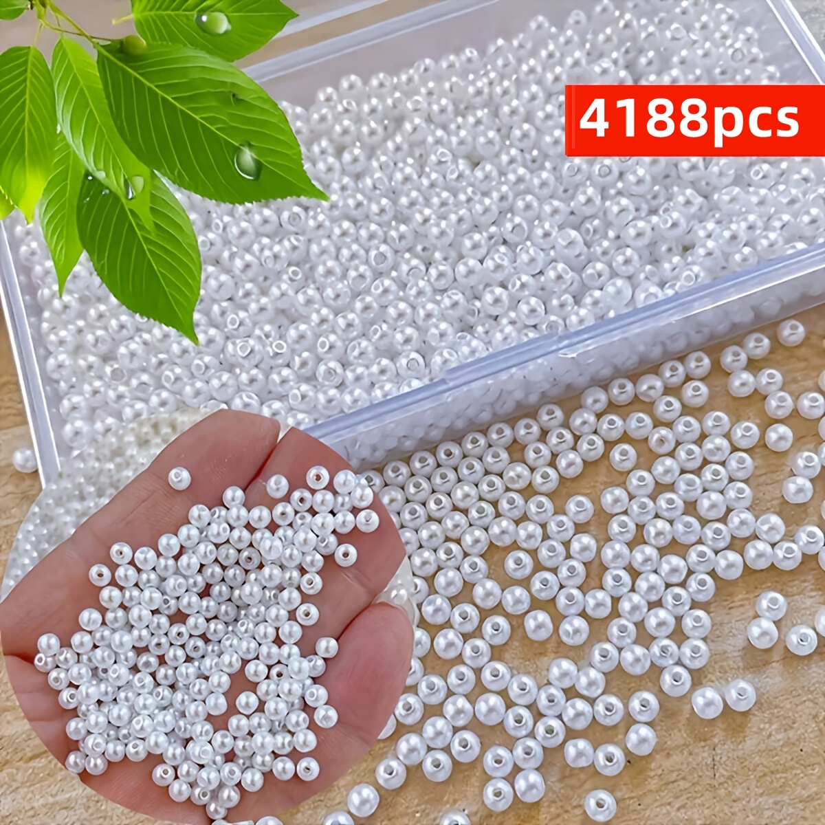 TEMU 4188pcs Perles de 4mm avec Trous, Perles d'Espacement Blanches et Noires pour Accessoires Main DIY, Bracelet Collier