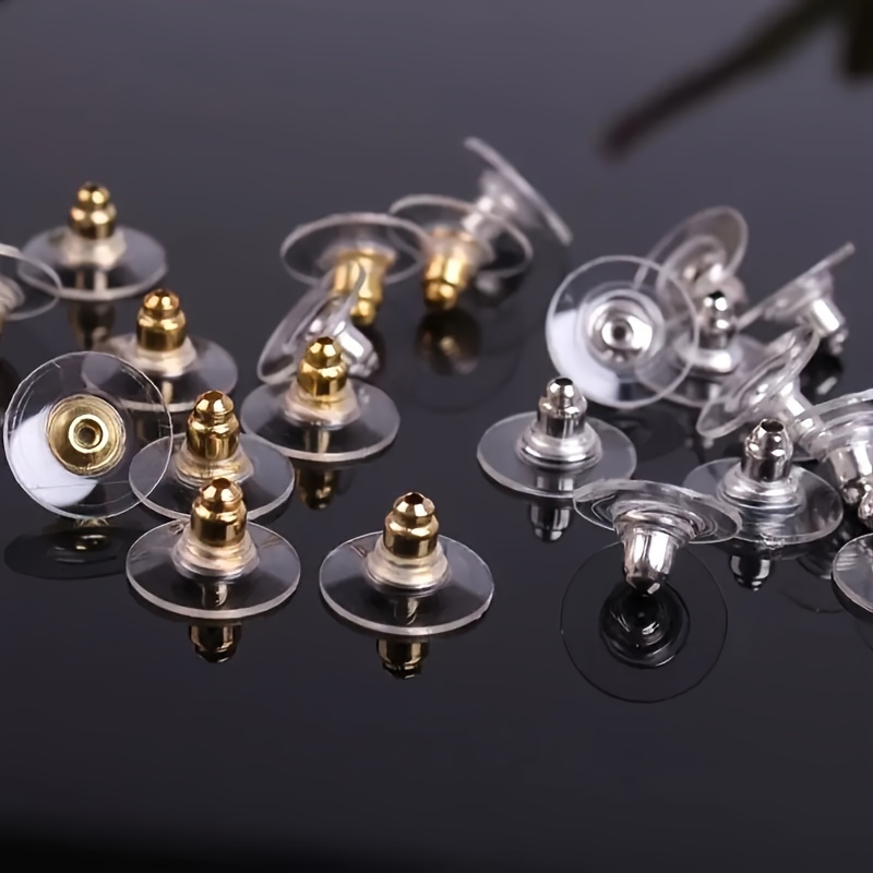 

50pcs Bullet-shaped Disc-like Earplugs For Diy Jewelry Making Accessories