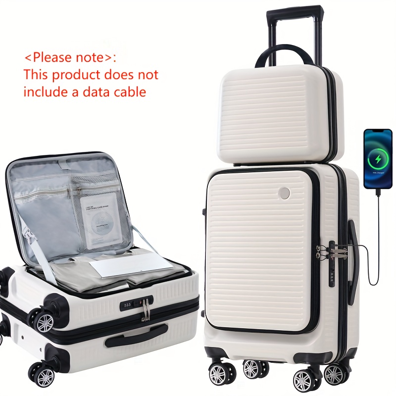 

Carry-on Luggage 20 Inch Front Open Luggage Lightweight Suitcase With Front Pocket, 1 Portable Carrying Case