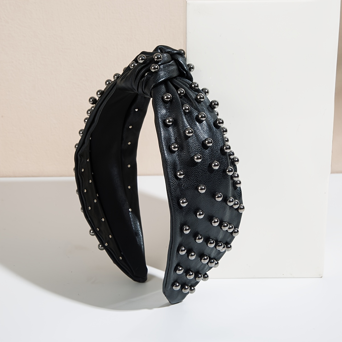 TEMU nueva de tachuelas estilo coreano para mujer, accesorio de presión para el cabello de banda ancha único, de moda y de tendencia
