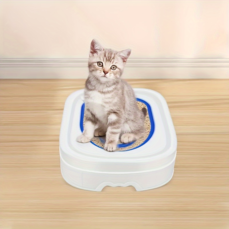 Self Cleaning Cat Litter Box Trainer Square Plastic Pet - Temu