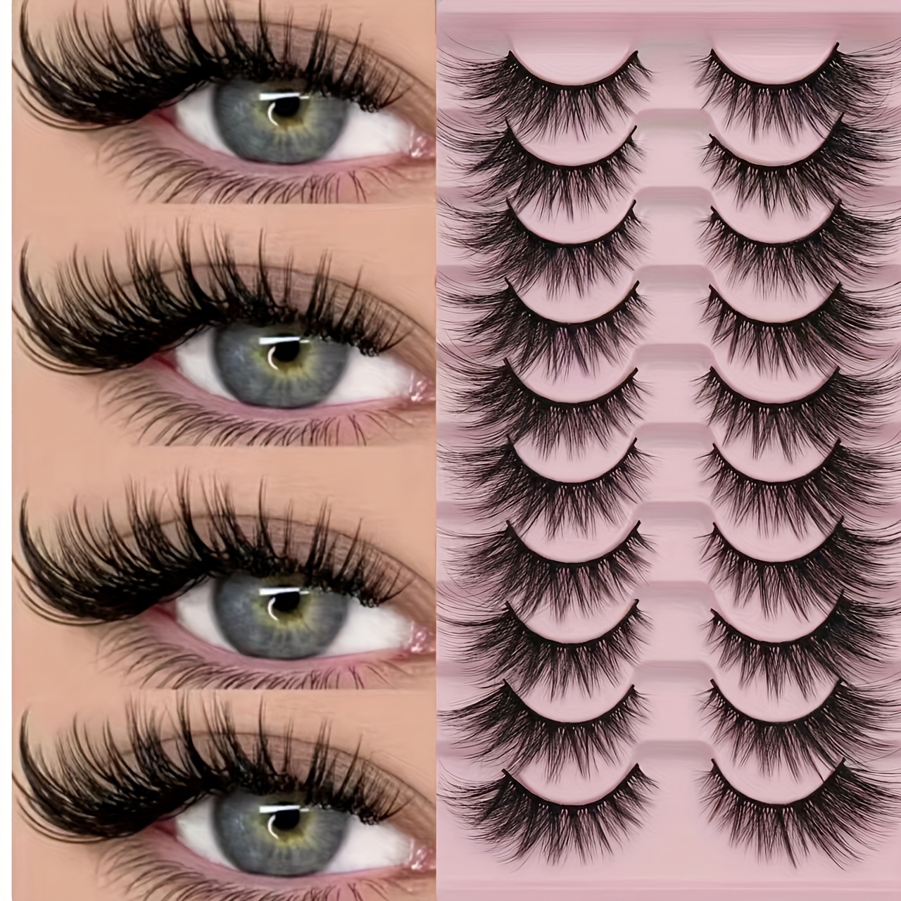 TEMU 3d Plush Velvet Lightweight False Eyelashes, Same Style Eyelash Salons, Camera-friendly, Lashes, Mid-year, , Thanksgiving, Halloween