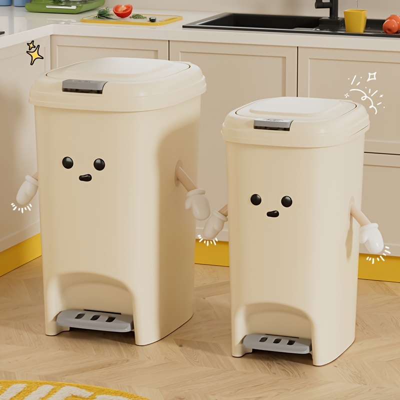 

Large-capacity Dual-open Trash Can - Easy Press & Foot Pedal Lid, Space-saving Design For Home Use