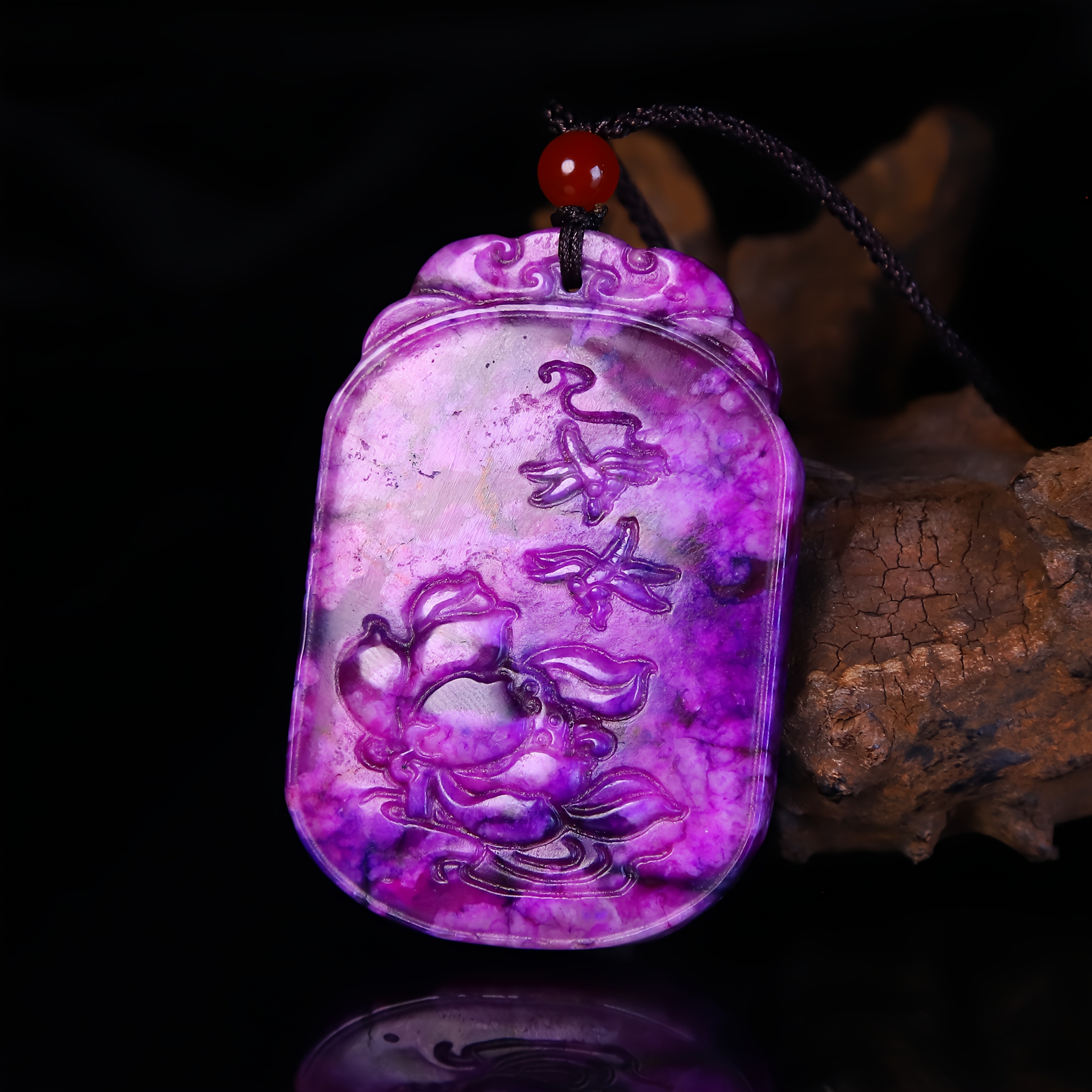 Unisex Sugilite "Blossoming Prosperity" Pendant Necklace