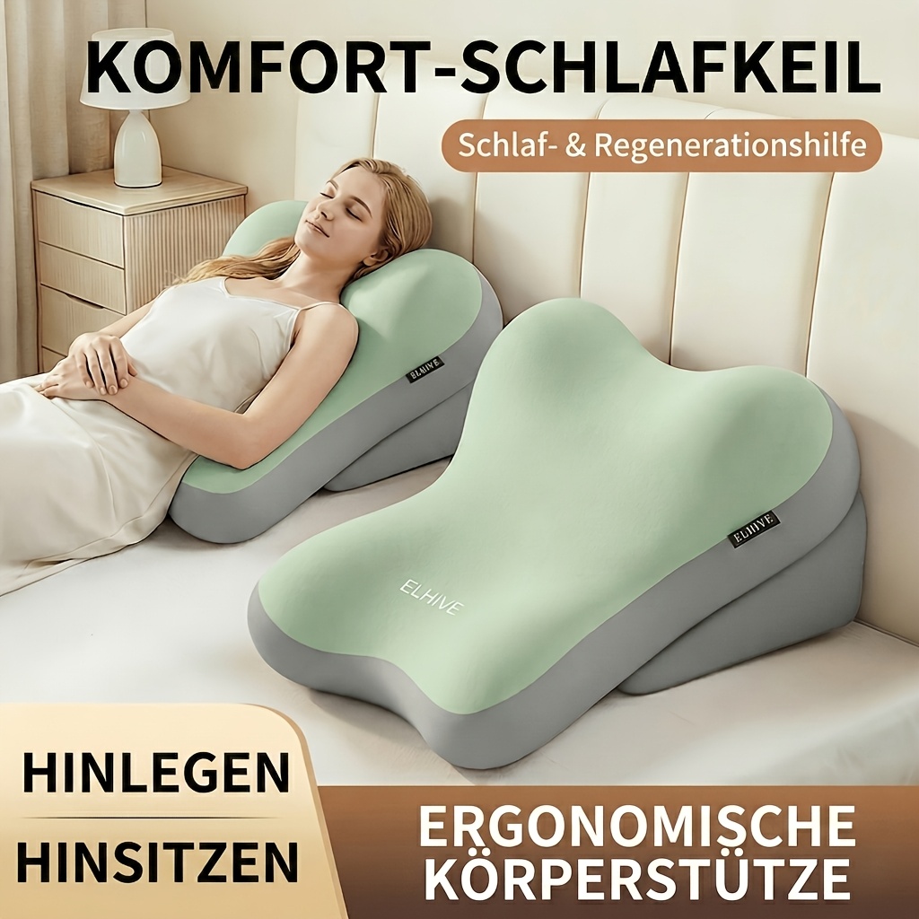 Artikelbild kopfteil-rückenlehnenkissen für bett, 2 stk. verstellbares memory-schaum-keilkissen, übergroßes sitzkissen zum lesen zum hochsitzen im bett, liege für laptop-gaming, fernsehen, bauchschlafen, abnehmbarer waschbarer bezug