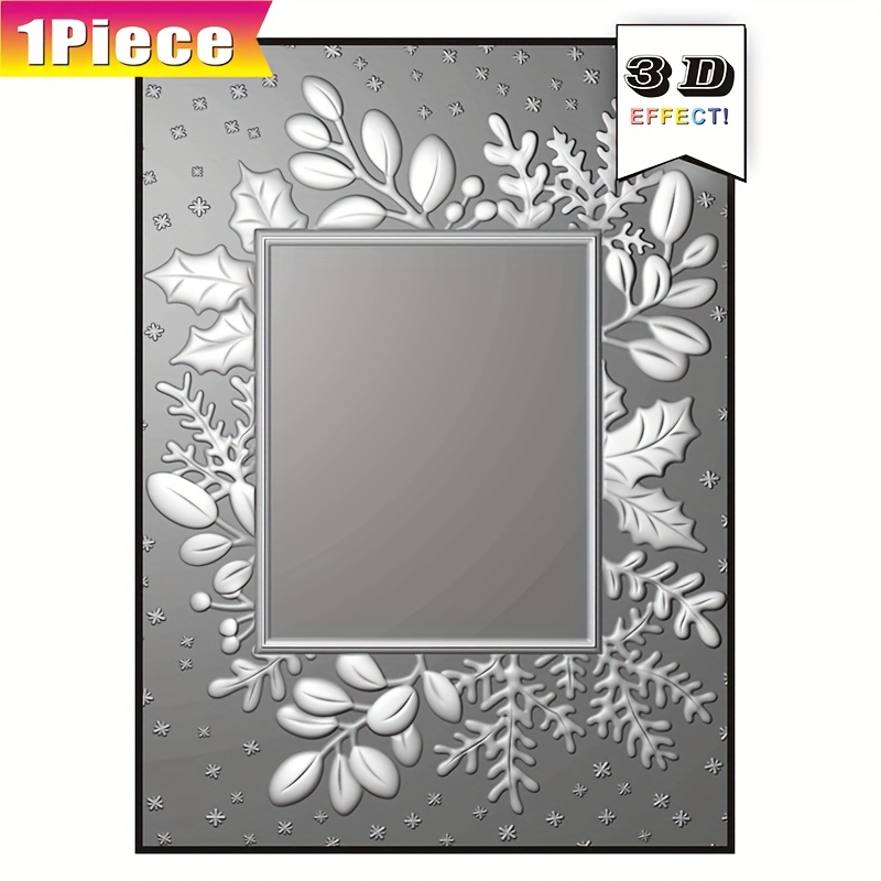 

1pc Christmas Theme 3d Effect Embossing Folder, Transparent Plastic, With Design, For Diy Crafts, Scrapbooking - Classic Embossing Template For Paper Art & Album Decor