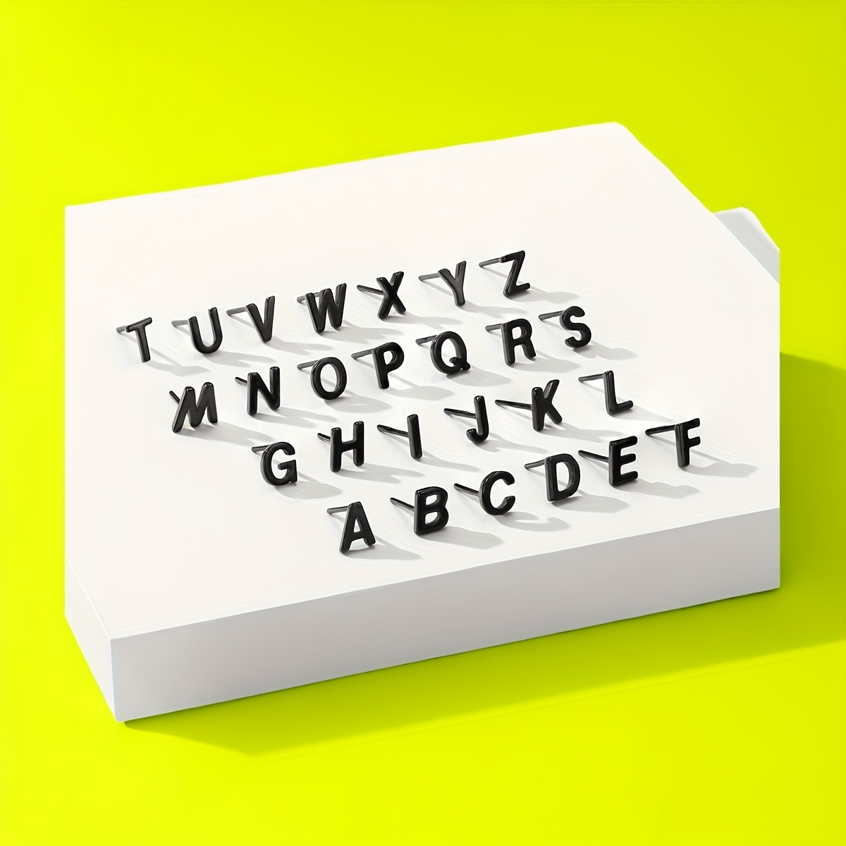 A Alphabet Ceramic Stud Earrings Hypoallergenic Ideal for Daily Wear
