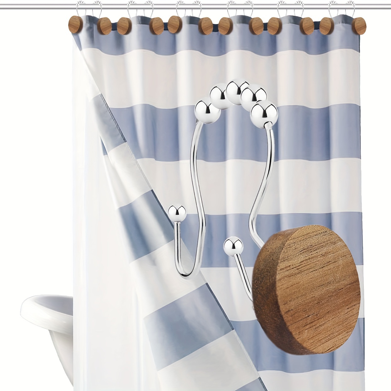 Knot Rope Decor Shower Curtain Hook Metal Rust proof - Temu