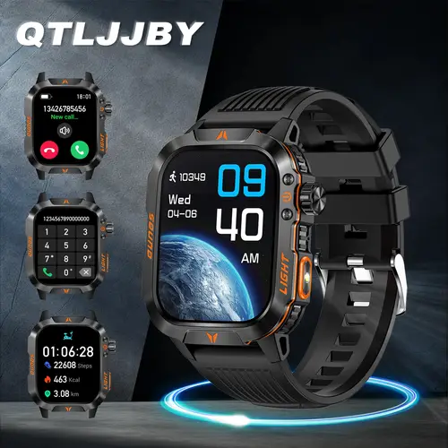 qtllbt 2024new smart watch answer call outdoor sports watch led altimeter barometer 100 sports 600mah battery multimedia message viewing weather pedometer fitness for android iphone gift