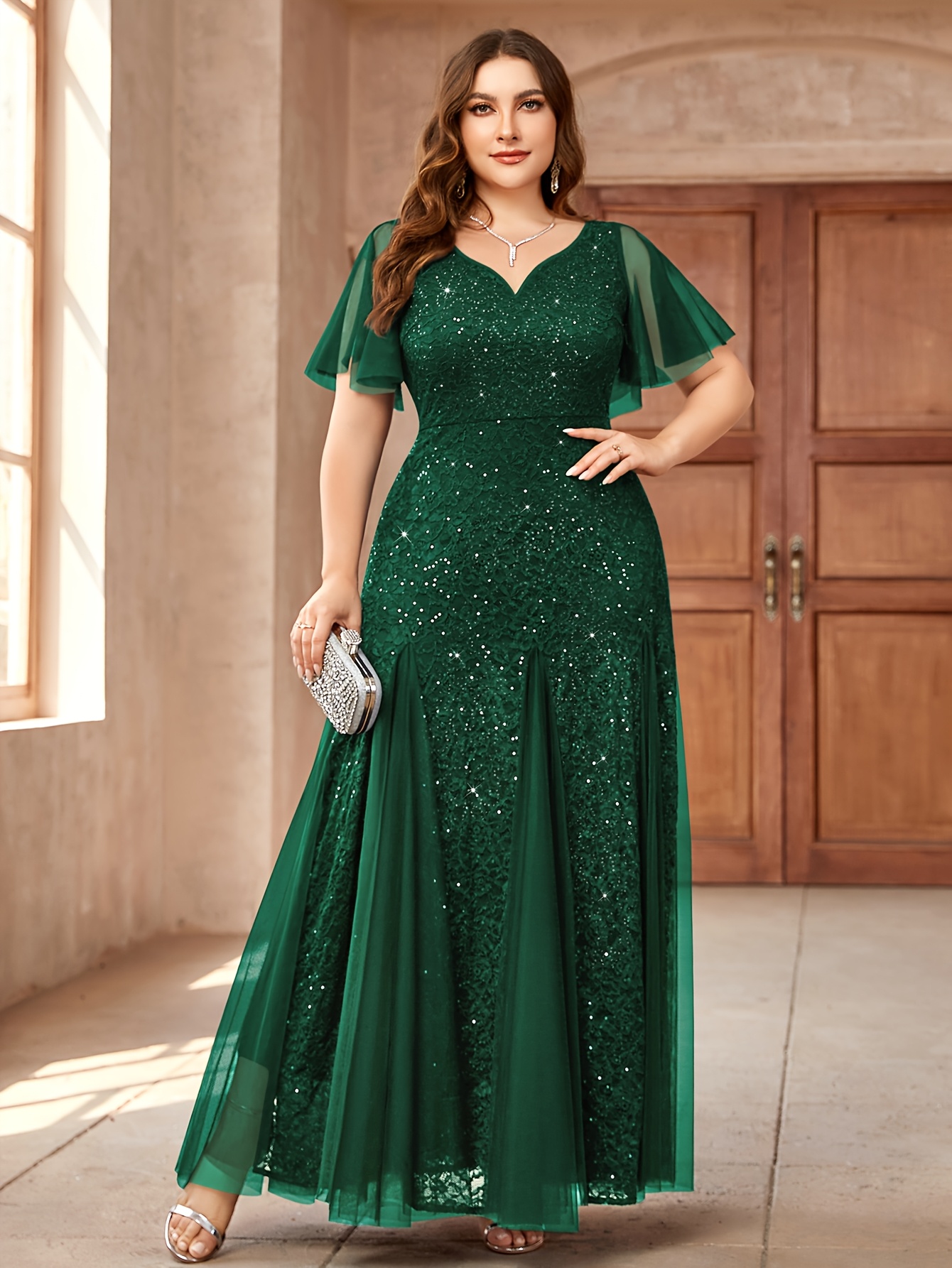 green emerald velvet dress Baltic Born Womens Kamila Tulle Maxi Dress | Juniper Green main image 0