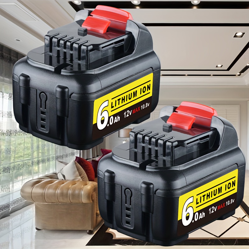 

2 Packs 12v Max 6000mah Dcb120 Replace For Battery Dcb120 Lithium Ion Replacement Battery For 12volt Xr Max Dcb123 Dcb127 Dcb120 Dcb121 Dcb100 Del1806 Cordless Power Tools