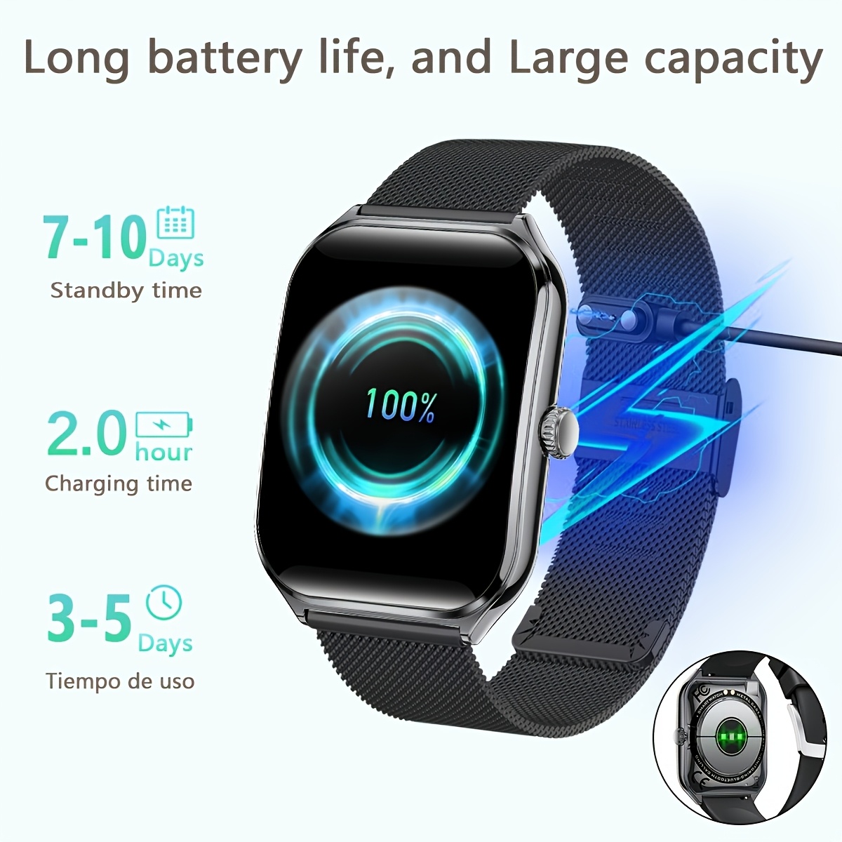 Aviwogr Ultra-Thin Smartwatch Compatible with Android/iPhone