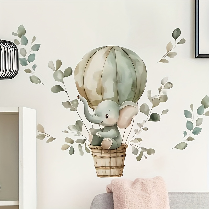 Image of Air Balloon Toilet Wall Sticker, Self-adhesive Decal For Decorating Bedroom, Living Room, Kitchen, Dining Room, Bathroom, And Toilet, Removable Pvc Wall Decal