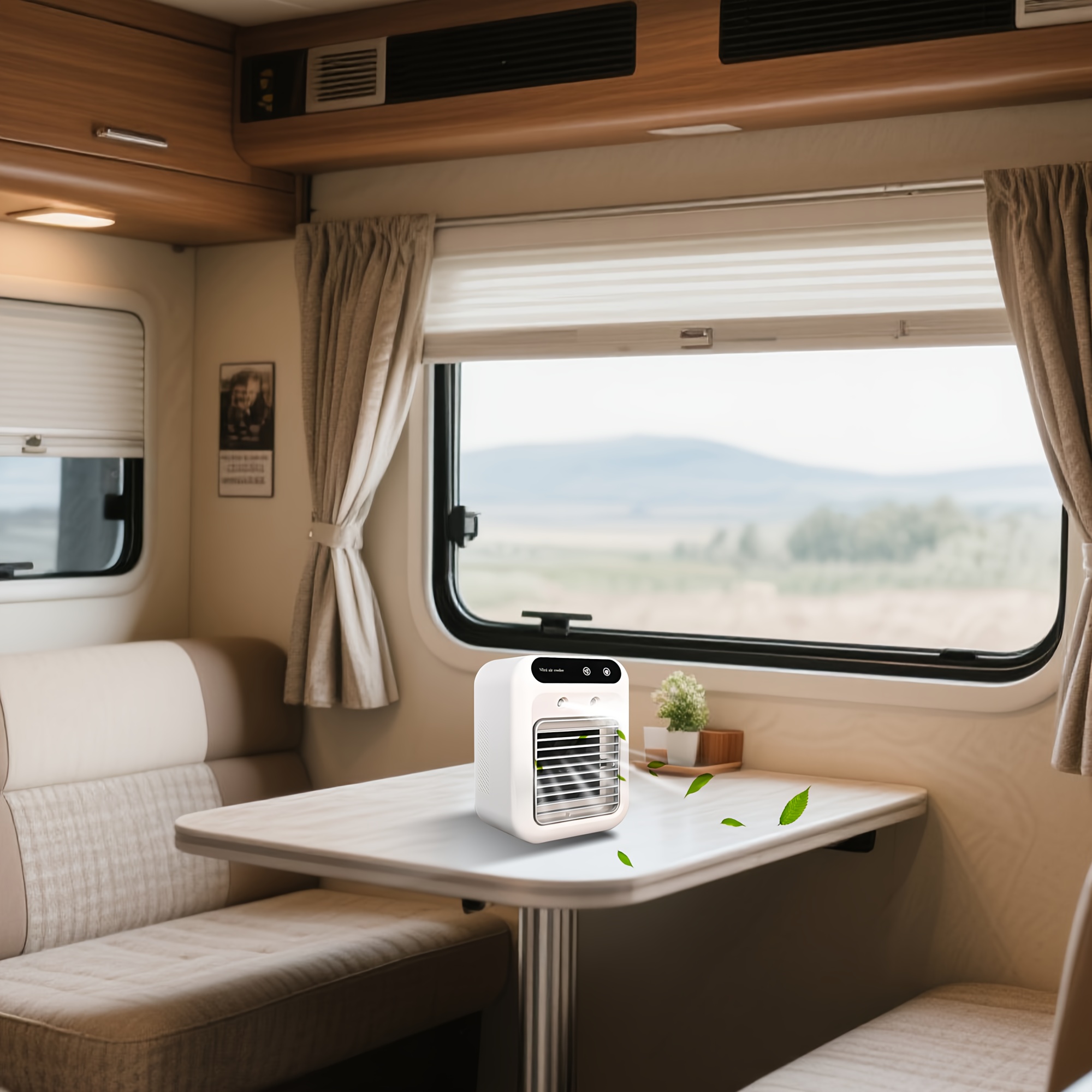 Portable RV Air Conditioner et Cooler - Mini ventilateur de climatisation rechargeable par USB - Dispositif de refroidissement de bureau portable - Mini refroidissement portable rechargeable par USB sans fil - Faible tension, fonctionnement silencieux, adapté pour dortoir, maison, bureau et voyage