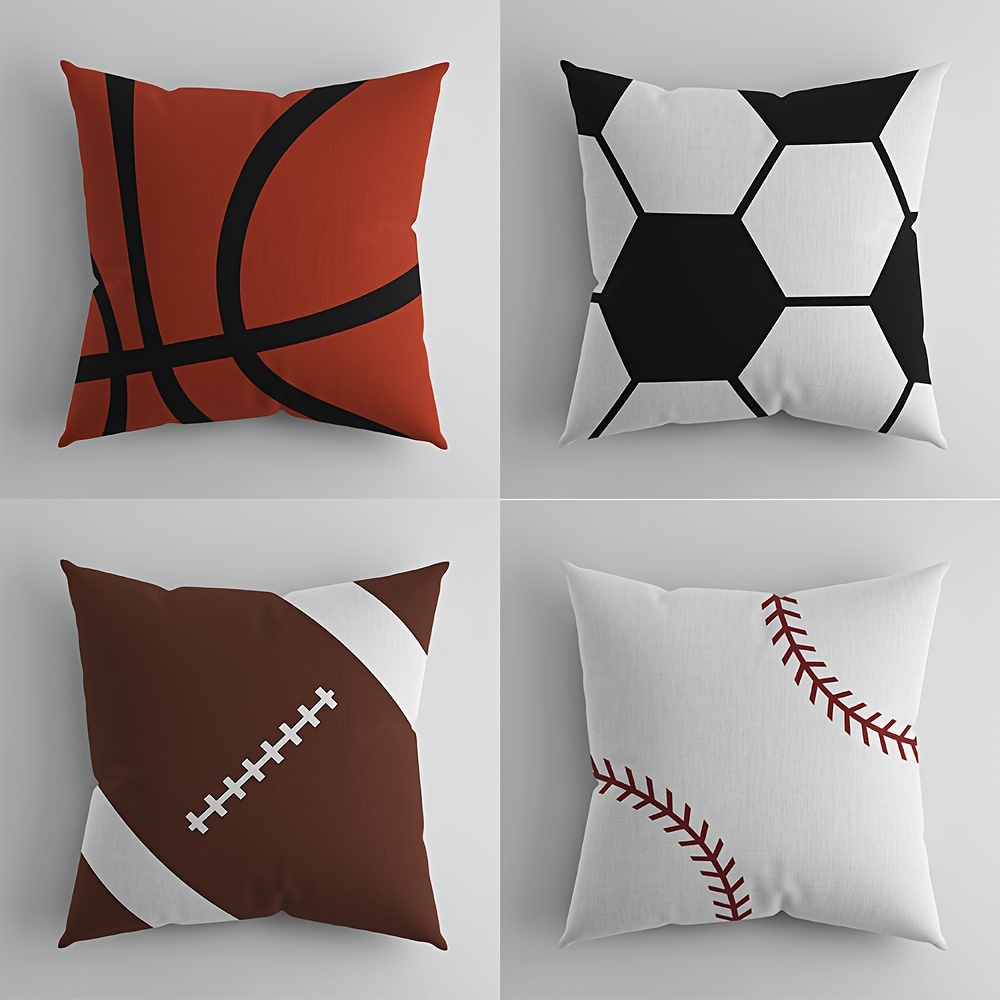 

Furniture Supplies Square Pillow Cover, Basketball, Football, Rugby, Baseball Office Pillow, Living Room Sofa Cushion Pillow