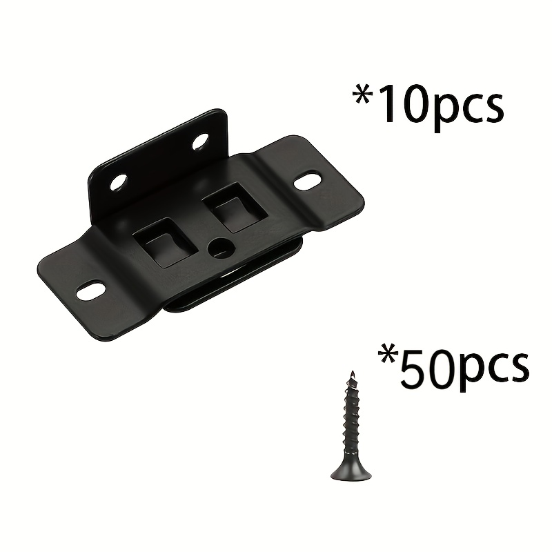 E-shop 60 Stück robuste L-förmige Metallwinkel | 90-Grad-Winkel, schwarze Schraube/Löchermarkierungen für einfache Installation, langlebige