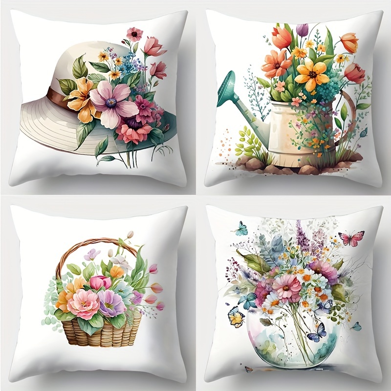 

Jit 4pcs New Creative Manor Flower Shaped Pillow Cover, 17.72 * 17.72, Suitable For Living Room Sofas, Beds, Bedrooms, Home Decor, No Pillow Core